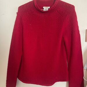Talbots Vibrant Red Cowl Neck Sweater